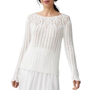 J.McLaughlin Shellona Crocheted Cotton Sweater